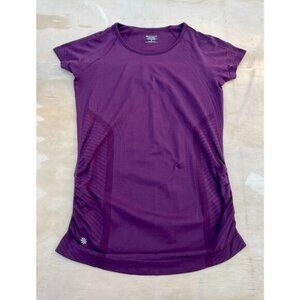 Athleta Women's Violet Nylon Spandex‎ Short Sleeve Active Wear Shirt, Size S